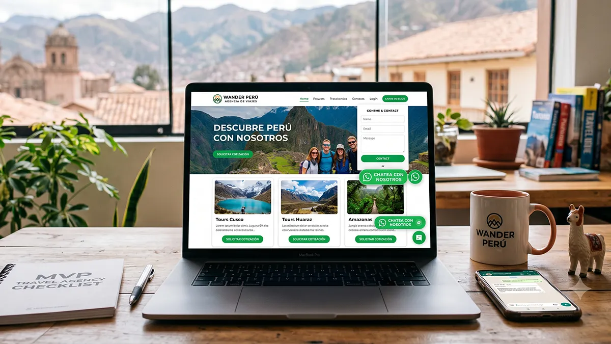 Costo de página web para agencia de viajes nueva: estrategia MVP con diseño funcional y contacto directo